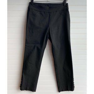 Soft Surroundings Black Stretch Lattice Ankle Pants | Size XS